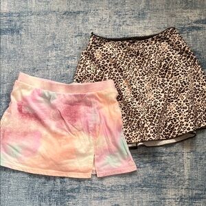 art class Black & Brown Leopard Print Skort and carters color splatter skort